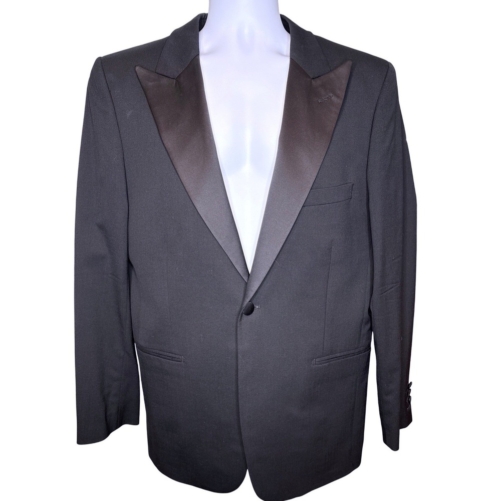 Lanvin x H&M Mens Black Wool Tuxedo Jacket 42R Designer Collab Avant Garde Slim